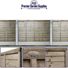 W.6ft x H.4ft Premier Capped Larch Lap Framed Overlap Treated Fence Panels