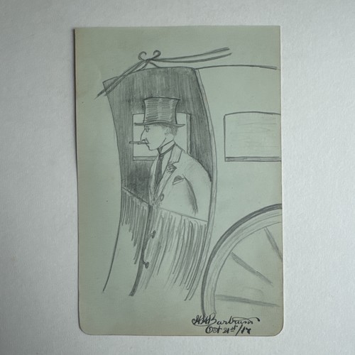 Original 1914 pencil drawing - pencil,