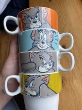 Vintage 1990s Tom and Jerry Mug Set - Turner Entertainment - Set of 4