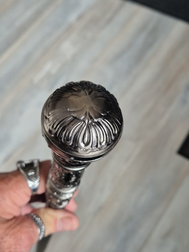 Vintage walking cane silver - walking,