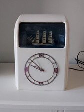 Vitascope Isle of Man Automaton Mantel Clock – 1940s – Cream Bakelite – Works