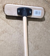 Heavy Duty Push Broom Natural Bristles 51" Handle Professional Outdoor Sweeping