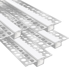 Plaster-In LED Profile, 4 Pack 3.3Ft/1M Aluminum LED Profile with Milky Diffuser