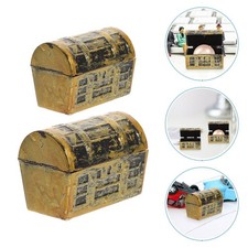  6 Pcs Mini Toy Chest Miniature Treasure Box Scene Accessories Tiny