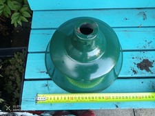 Vintage Green And White Enamel 1950s Factory Lamp Shade