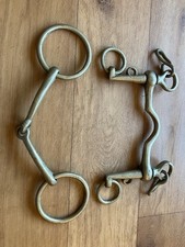 Vintage nickel Weymouth curb + Bradoon double bridle set 4.5” 5.25” (3577)