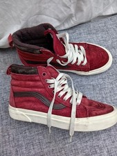 VANS Off The Wall High Top Trainers Size UK 5 Maroon White