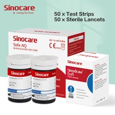 50Pcs Diabetes Test Strips for AQ Smart/AQ Voice Glucometer LancetsFree