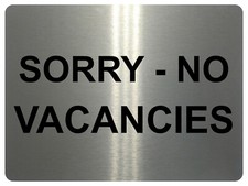 1382 SORRY NO VACANCIES Metal