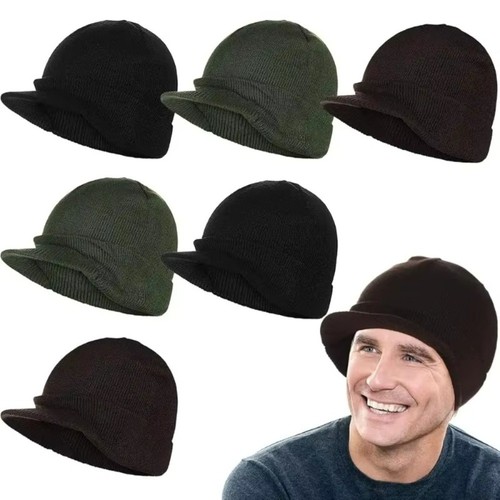Warm knitted peaked cap - knitted,