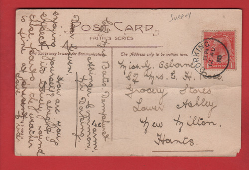 Dorking surrey postmark 1918 - dorking,
