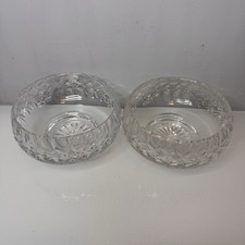 Edinburgh Crystal Bowls x2 Vintage Cut Glass Made In Edinburgh Scotland Pair Of