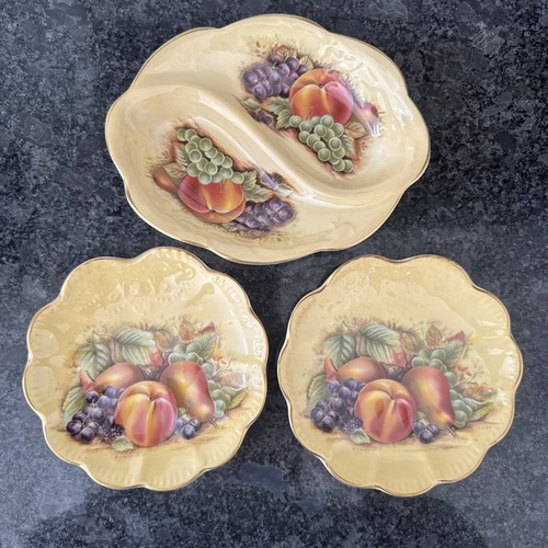 Aynsley orchard gold fan tray - fan,