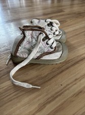 Baby Osh Kosh Cream Lace Up Booties Size UK 6