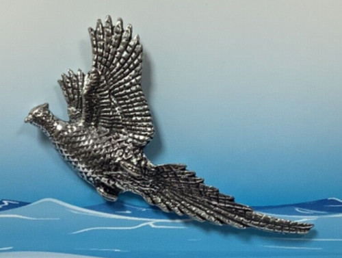 Rising pheasant silver pewter - silver,