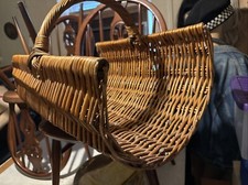 Vintage Fireside Open Sided  Good Sized Storage Wicker Log Basket .