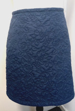 Cath Kidston A Line Short Skirt Blue UK 10 Waist 29" Embossed Pattern Work