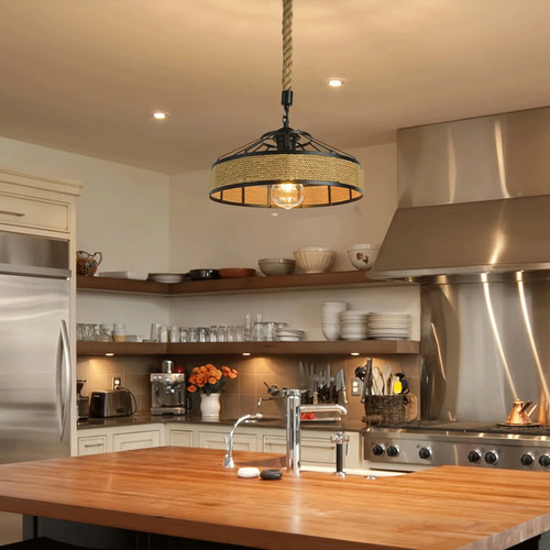 Jute rope pendant light - pendant,