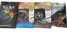 Scraper Foil A4 Engraving Art - Lion Fish Iguana