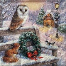 2 x cocktail paper napkins for