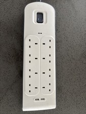 Belkin 8-Way Extension Lead with USB Slots, 2m Surge Strip, 8-Plug
