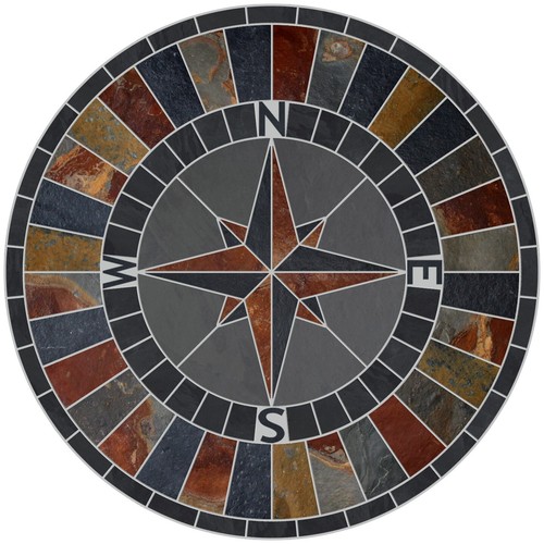 Natural slate triple border - natural,