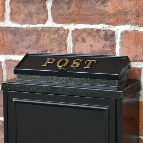 Black wall mounted post - black,