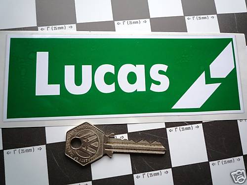 Lucas battery sticker tr6 - lucas,