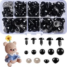 Safety Eyes for Crochet Toys, 240Pcs Plastic Safety Eyes and Noses for Animal
