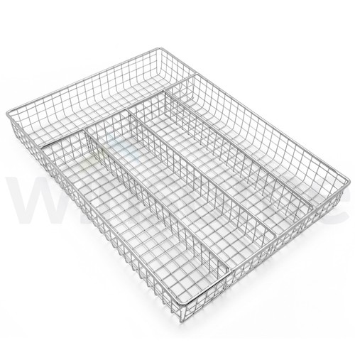 Large wire chrome cutlery tray - wire,