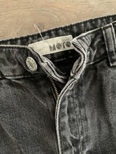 Womens black Moto denim skirt Topshop Size 8