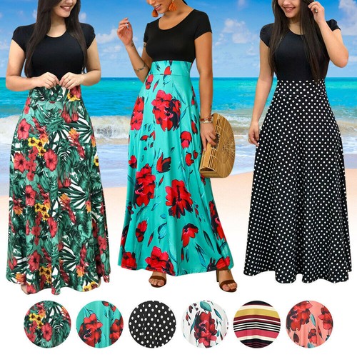 Ladies short sleeve long maxi - ladies,