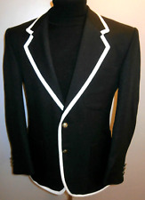 Mens Black Blazer 42 R The Prisoner Style Suit Jacket Boating College Sport Coat