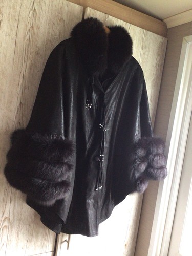 Vintage black metallic leather - black,