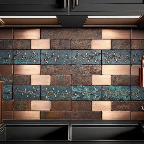 Handmade metal copper tiles