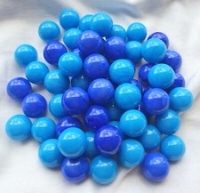OPAQUE 'OCEAN MIX', LIGHT BLUE & DARK BLUE - 25 Solid Colour Glass Marbles, 14mm
