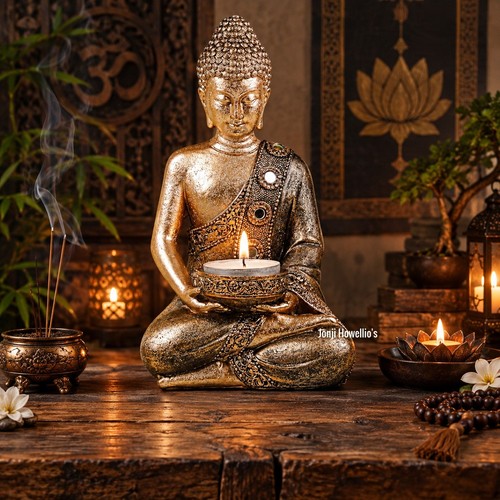 Thai buddha candle holder - buddha,