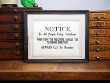 Antique Wall Telephone Directory Office Sign Wood Frame Bell Western Union Etc