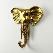 Elephant Animal Head Wall Mount Decoration Hanging 3D Art Plaque Decorative Hook