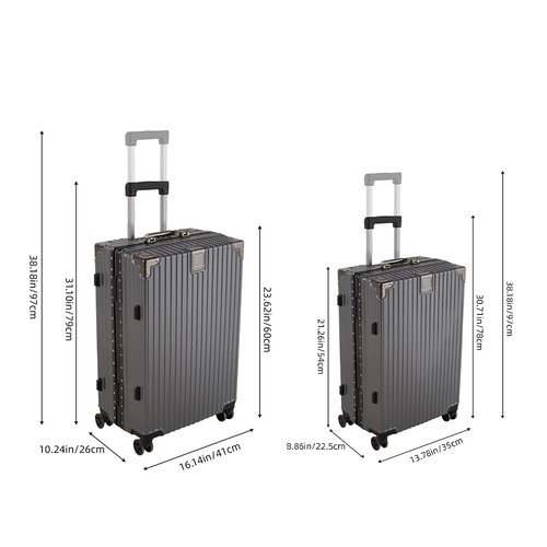 2pcs aluminum frame luggage - 2pcs,