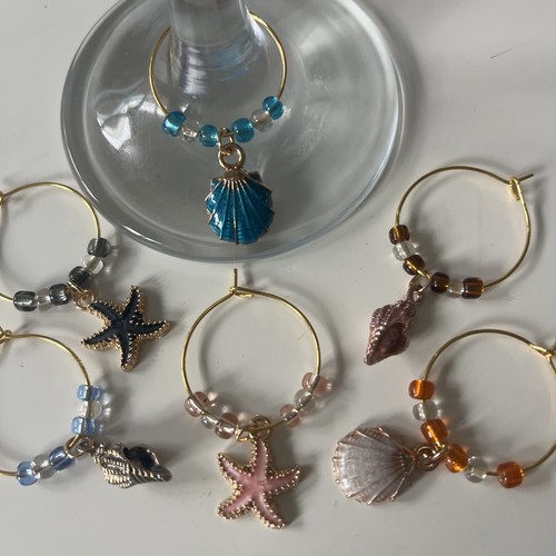 Wine glass charms set - glass,