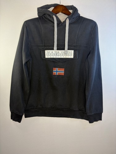 Napapijri hoodie black mens - hoodie,