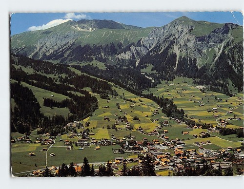 Postcard aerial view lenk - view,