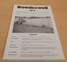Dowdeswell DP 9 Range Semi Mounted Reversible Ploughs Leaflet