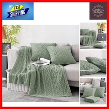 Cozy Cable Knit Throw Blanket