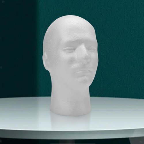 Male foam manikin head white - foam,