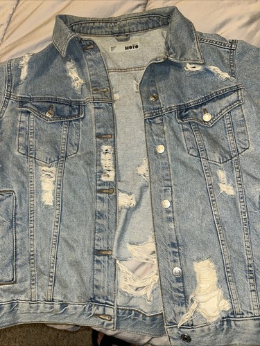Moto denim jean jacket - moto,