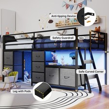DUJAHM Low Loft Bed Twin Size