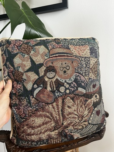 Vtg teddy bear tapestry - vtg,