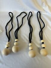 4 pcs decorative natural wooden ball curtain tie backs Ocioli